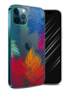 Чехол Awog на Apple iPhone 12 / Айфон 12 "Рамка из перьев"