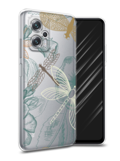 Чехол Awog на Poco X4 GT/Redmi Note 11T Pro/11T Pro Plus "Тени стрекоз"