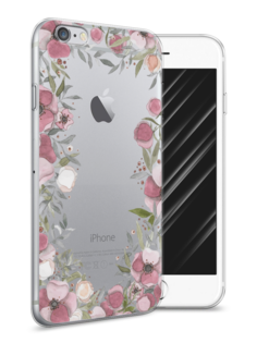 Чехол Awog на Apple iPhone 6S / Айфон 6S "Розовая цветочная рамка"