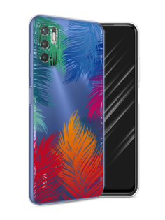 Чехол Awog на Xiaomi Redmi Note 10T/Note 10 5G/M3 Pro "Рамка из перьев"