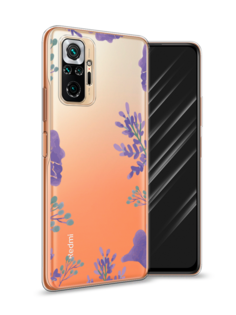 Чехол Awog на Xiaomi Redmi Note 10 Pro "Сиреневая цветочная рамка"