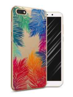 Чехол Awog на Honor 7A "Рамка из перьев"