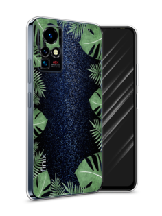Чехол Awog на Infinix Zero X Pro "Листья папоротника рамка"