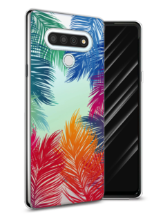Чехол Awog на LG Stylo 6 "Рамка из перьев"