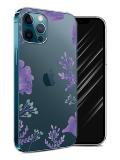 Чехол Awog на Apple iPhone 12 Pro / Айфон 12 Pro "Сиреневая цветочная рамка"