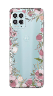 Чехол Awog на Motorola Moto G100 "Розовая цветочная рамка"