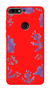 Чехол Awog на Honor 7C Pro/Huawei Y7 Prime 2018/Nova 2 Lite "Сиреневая цветочная рамка"