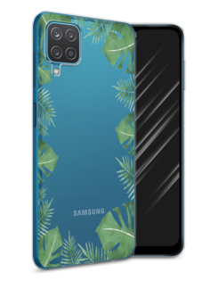 Чехол Awog на Samsung Galaxy A12 / Самсунг A12 "Листья папоротника рамка"