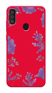 Чехол Awog на Samsung Galaxy A11 / Самсунг A11 "Сиреневая цветочная рамка"