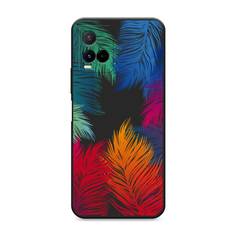 Чехол Awog на Vivo Y33s/Y21 "Рамка из перьев"