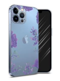 Чехол Awog на Apple iPhone 13 Pro Max / Айфон 13 Pro Max "Сиреневая цветочная рамка"
