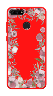 Чехол Awog на Honor 7C/7A Pro/Y6 Prime 2018 "Розовая цветочная рамка"