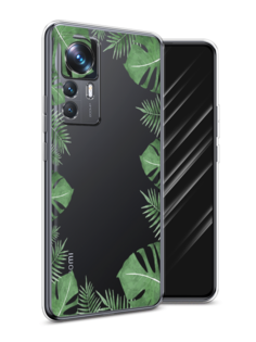 Чехол Awog на Xiaomi 12T Pro / Сяоми 12T Про "Листья папоротника рамка"
