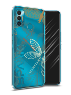 Чехол Awog на Tecno Spark 7 "Тени стрекоз"