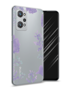 Чехол Awog на Realme GT Neo 2 "Сиреневая цветочная рамка"