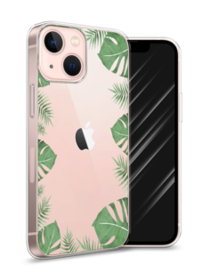 Чехол Awog на Apple iPhone 13 mini / Айфон 13 mini "Листья папоротника рамка"