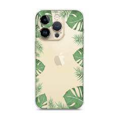 Матовый силиконовый чехол "Листья папоротника рамка" для Apple iPhone 14 Pro Awog