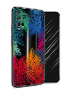 Чехол Awog на Honor 20 "Рамка из перьев"