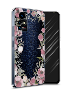 Чехол Awog на Infinix Zero X Pro "Розовая цветочная рамка"