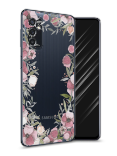 Чехол Awog на Samsung Galaxy M52 / Самсунг M52 "Розовая цветочная рамка"