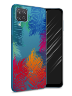 Чехол Awog на Samsung Galaxy A12 / Самсунг A12 "Рамка из перьев"