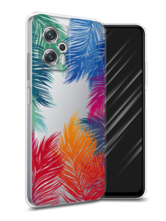 Чехол Awog на Poco X4 GT/Redmi Note 11T Pro/11T Pro Plus "Рамка из перьев"