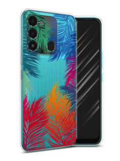 Чехол Awog на Tecno Spark Go 2022/8С/9 "Рамка из перьев"