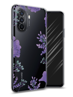 Чехол Awog на Huawei Nova Y70 "Сиреневая цветочная рамка"