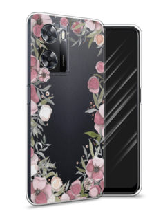 Чехол Awog на Oppo A57 4G/A77 4G/A77s 4G/A57s "Розовая цветочная рамка"