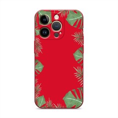 Чехол Awog на Apple iPhone 14 Pro / Айфон 14 Про "Листья папоротника рамка"