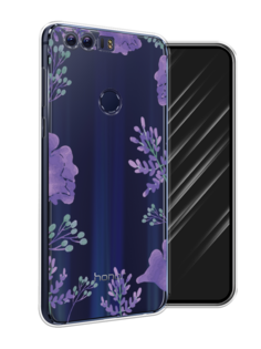 Чехол Awog на Honor 8 "Сиреневая цветочная рамка"