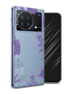 Чехол Awog на Vivo X Fold "Сиреневая цветочная рамка"