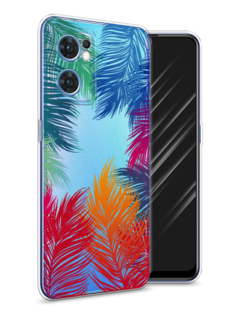 Чехол Awog на Oppo Find X5 Lite "Рамка из перьев"