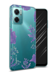Чехол Awog на Xiaomi Redmi 10 5G "Сиреневая цветочная рамка"