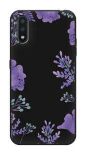 Чехол Awog на Samsung Galaxy A01 "Сиреневая цветочная рамка"
