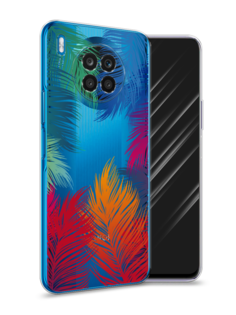 Чехол Awog на Huawei Nova 8i "Рамка из перьев"