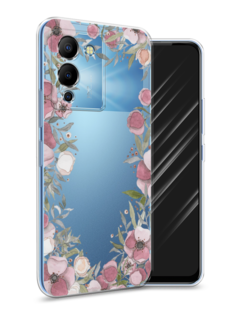 Чехол Awog на Infinix Note 12 G96 "Розовая цветочная рамка"