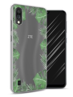 Чехол Awog на ZTE Blade A5 (2020) / ЗТЕ Блэйд A5 (2020) "Листья папоротника рамка"