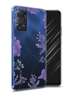 Чехол Awog на Xiaomi Redmi Note 11 Pro "Сиреневая цветочная рамка"