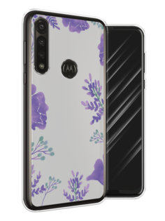 Чехол Awog на Motorola Moto G Power 2020 "Сиреневая цветочная рамка"