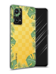 Чехол Awog на Realme GT Neo 3T "Листья папоротника рамка"