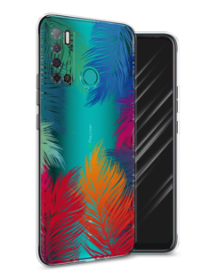 Чехол Awog на Tecno Pouvoir 4 "Рамка из перьев"