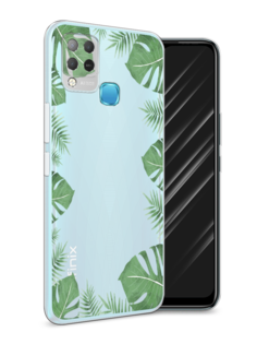 Чехол Awog на Infinix HOT 10S "Листья папоротника рамка"