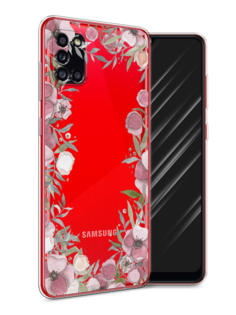 Чехол Awog на Samsung Galaxy A31 / Самсунг A31 "Розовая цветочная рамка"