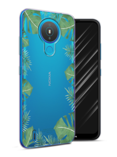 Чехол Awog на Nokia 1.4 / Нокиа 1.4 "Листья папоротника рамка"