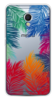 Чехол Awog на Meizu MX6 "Рамка из перьев"