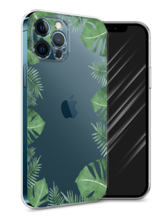 Чехол Awog на Apple iPhone 12 Pro Max / Айфон 12 Pro Max "Листья папоротника рамка"