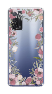Чехол Awog на Oppo A55 5G "Розовая цветочная рамка"