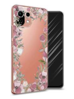 Чехол Awog на Xiaomi Mi 11 Lite/5G NE "Розовая цветочная рамка"