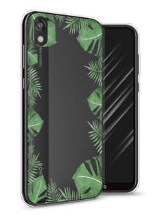 Чехол Awog на Huawei Y5 2019 "Листья папоротника рамка"